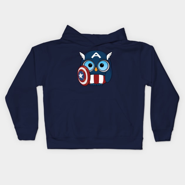 Owl American Dream Kids Hoodie by Manuel_Poehlau